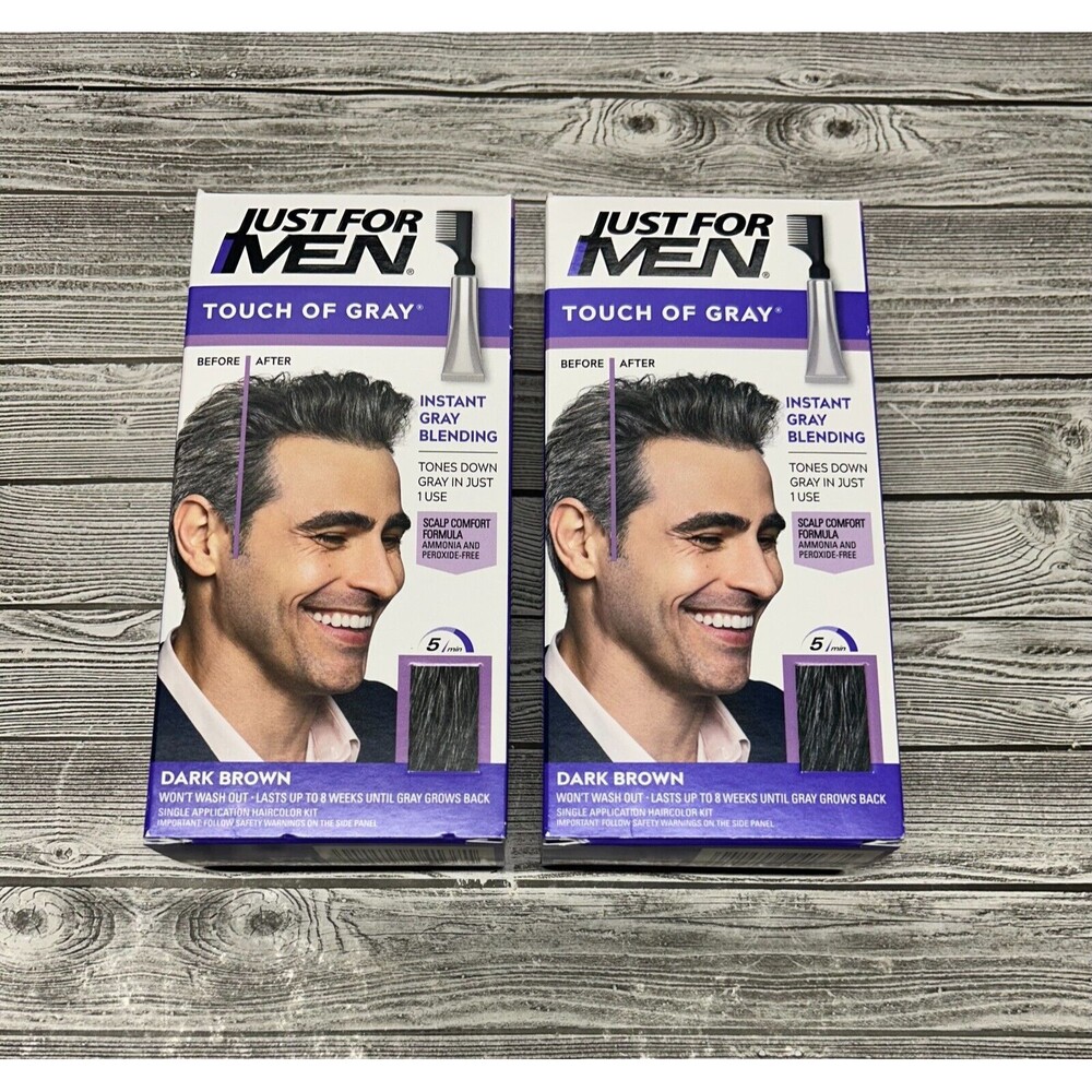 Lot of 2-Just For Men Touch Of Gray T-45 Dark Brown-New In Box